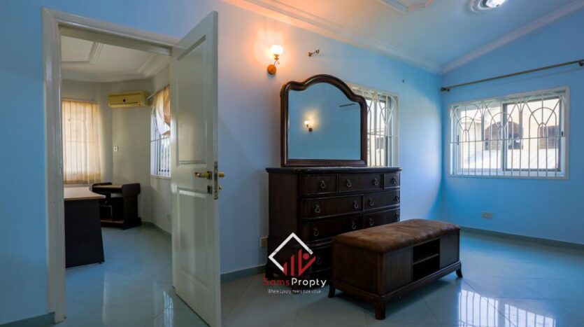 Luxurious 5-Bedroom Mansion with Cinema Room, Study, and Boys’ Quarters for Rent in Spintex